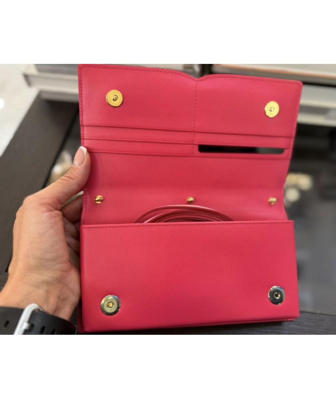 DOLCE&GABBANA Розовая кожаная сумка с короткими ручками, фото 2