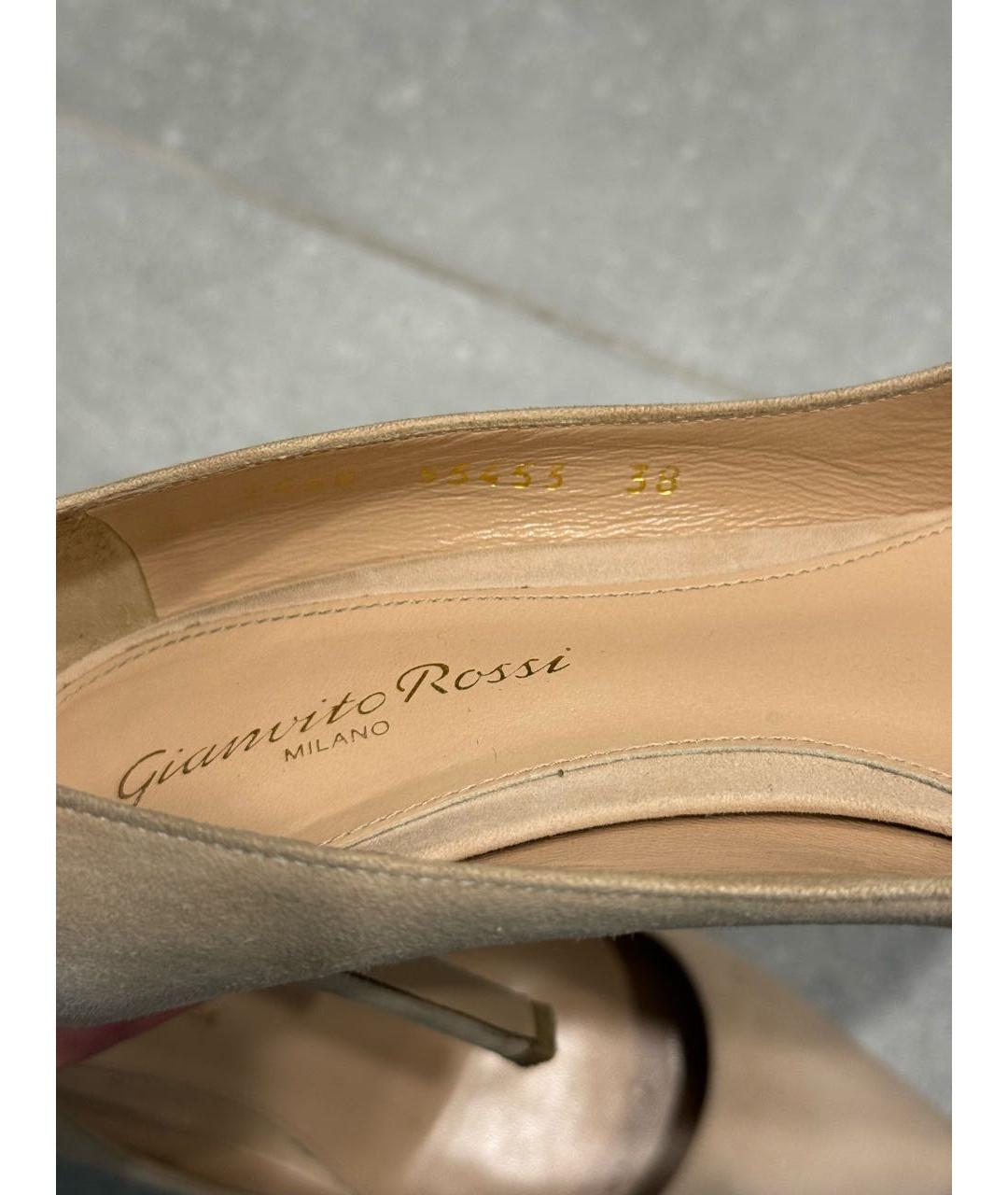 GIANVITO ROSSI Бежевые замшевые туфли, фото 7