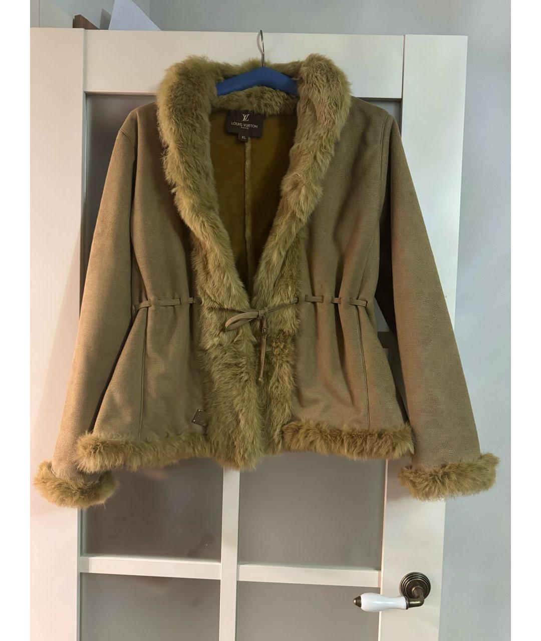LOUIS VUITTON Бежевая меховая дубленка, фото 8