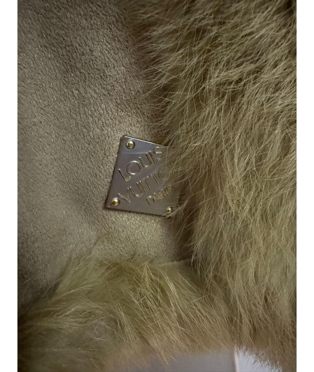 LOUIS VUITTON Бежевая меховая дубленка, фото 4