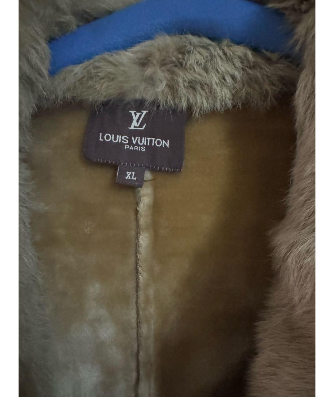 LOUIS VUITTON Бежевая меховая дубленка, фото 3