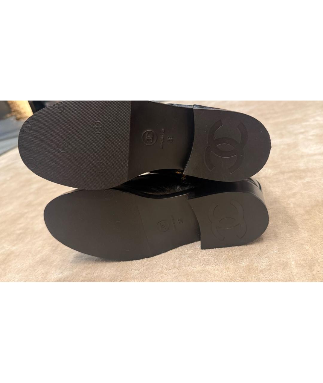 CHANEL Черные кожаные ботинки, фото 3