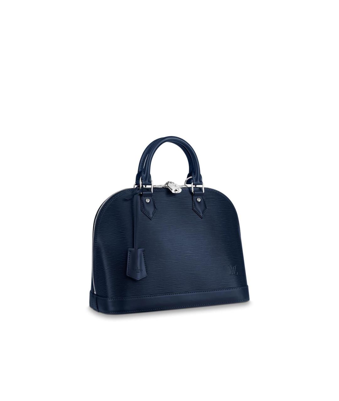 LOUIS VUITTON Темно-синяя кожаная сумка с короткими ручками, фото 1