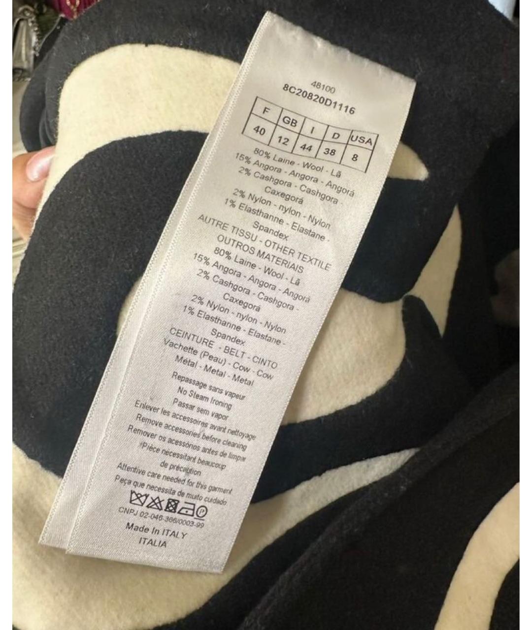 CHRISTIAN DIOR Черное шерстяное пальто, фото 3