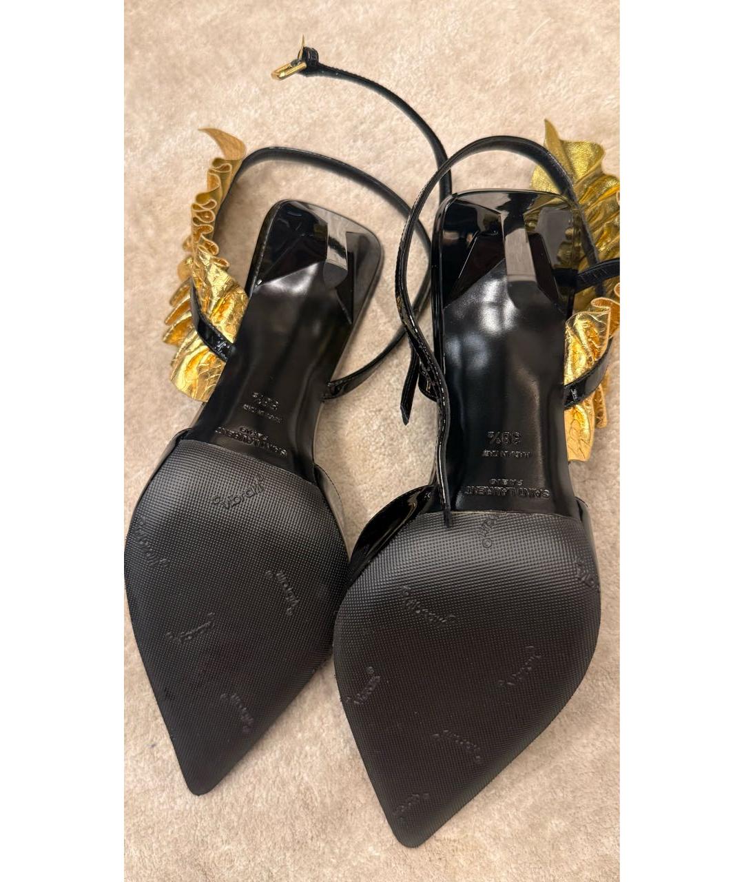 SAINT LAURENT Черные туфли из лакированной кожи, фото 4