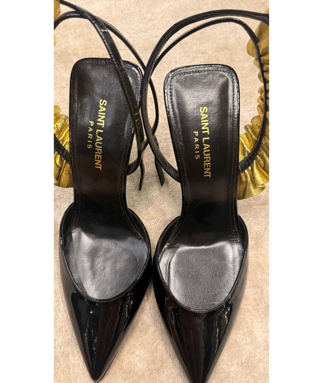 SAINT LAURENT Черные туфли из лакированной кожи, фото 2