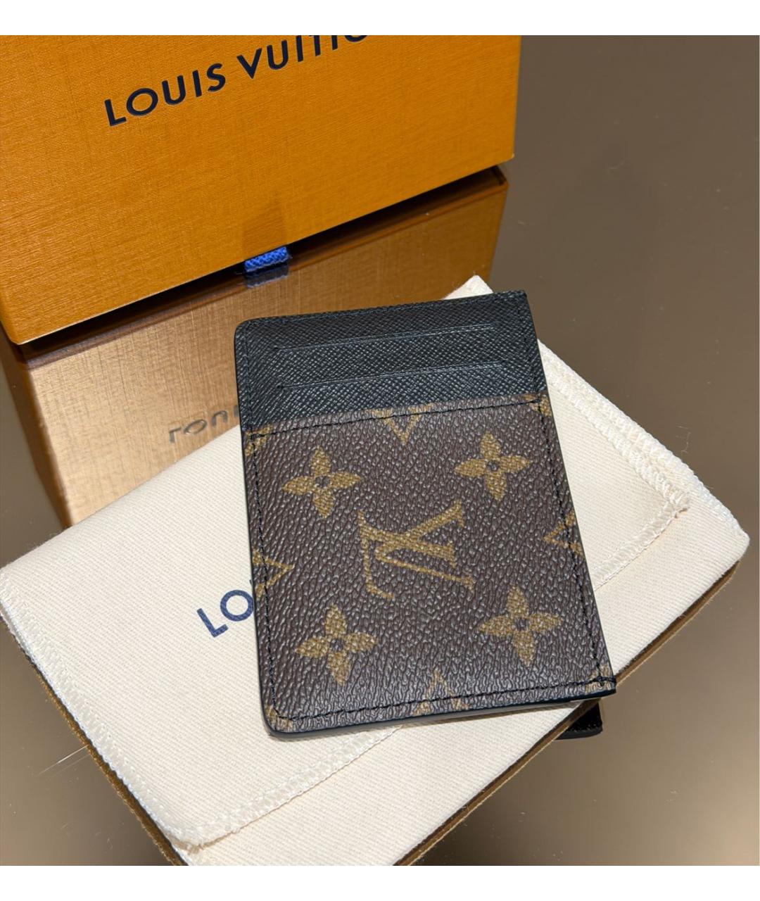 LOUIS VUITTON Коричневый кардхолдер, фото 3