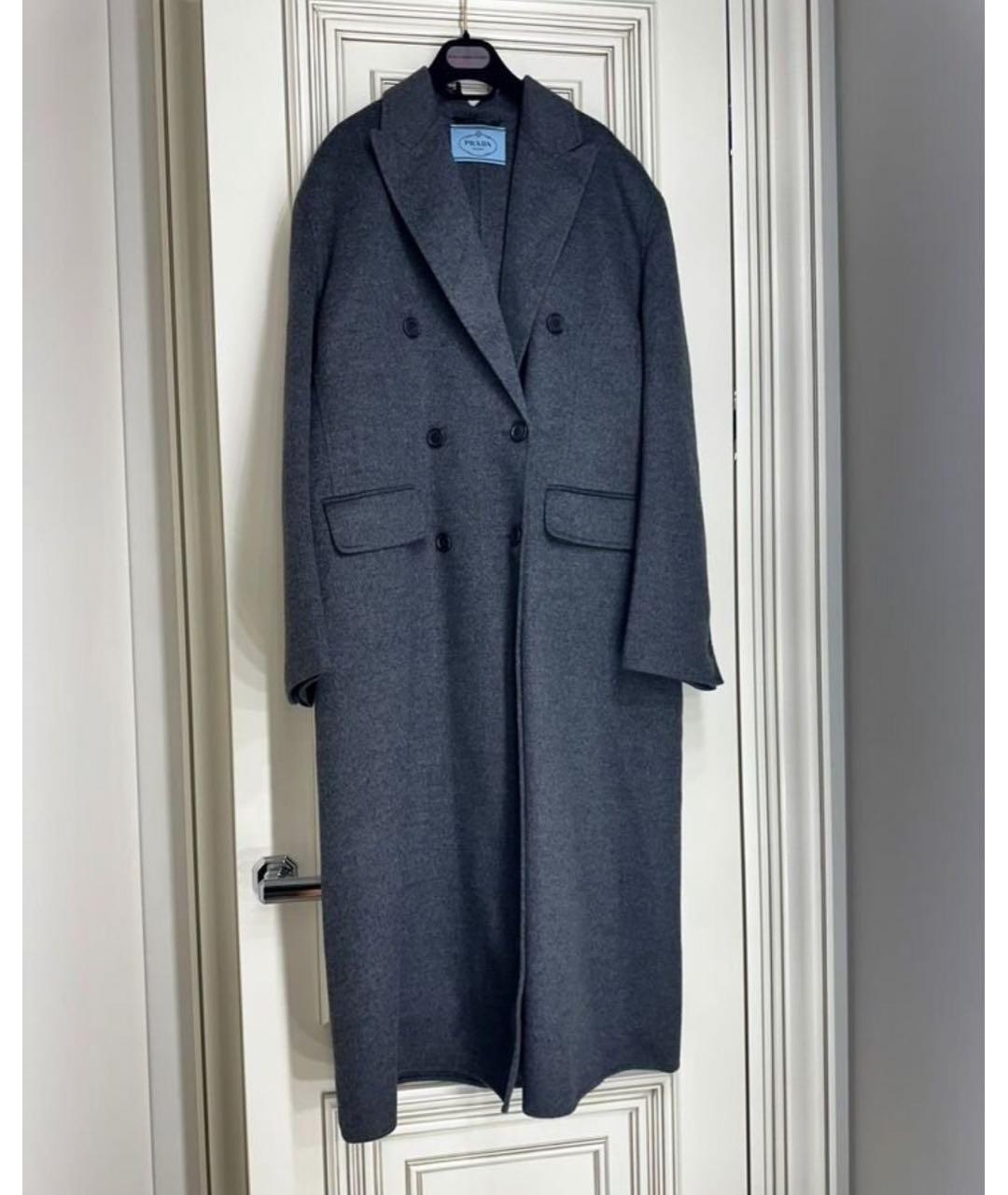 PRADA Антрацитовое шерстяное пальто, фото 6