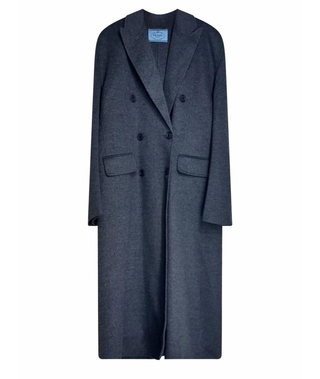 PRADA Антрацитовое шерстяное пальто, фото 1