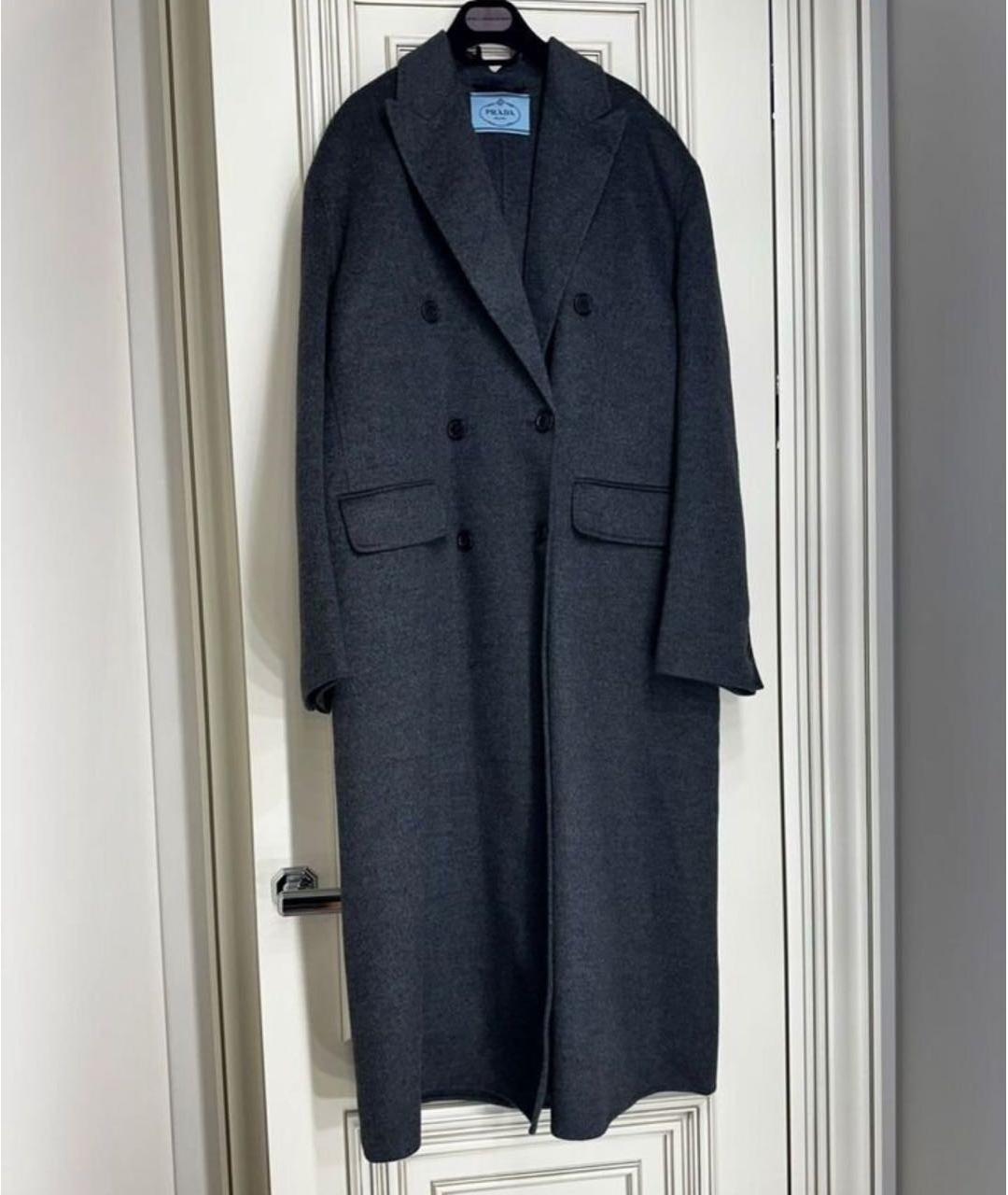 PRADA Антрацитовое шерстяное пальто, фото 3