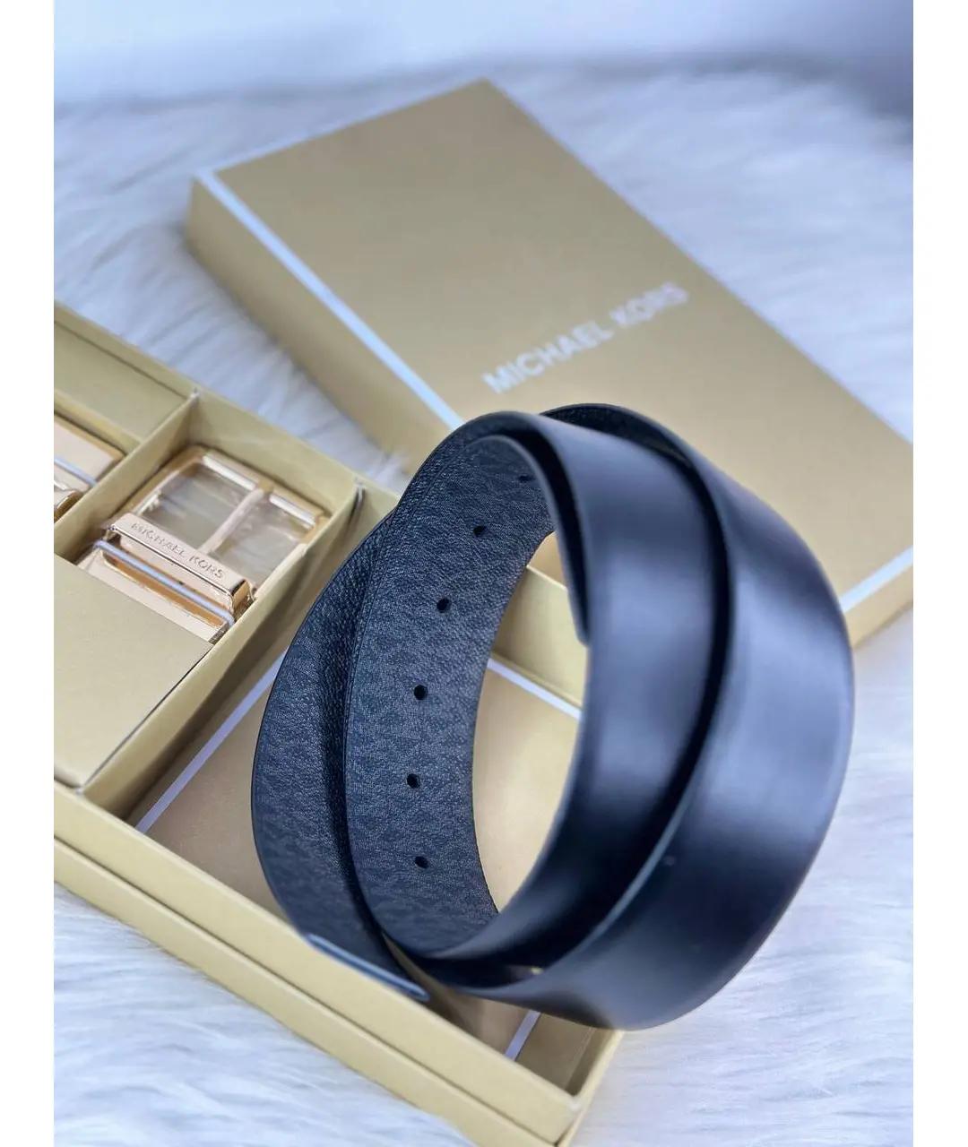 MICHAEL KORS Черный кожаный ремень, фото 3