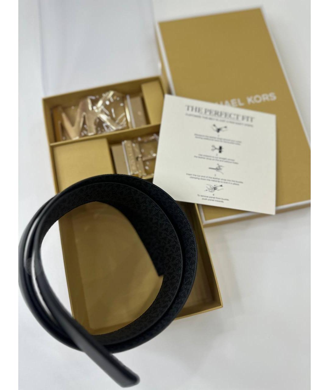 MICHAEL KORS Черный кожаный ремень, фото 5