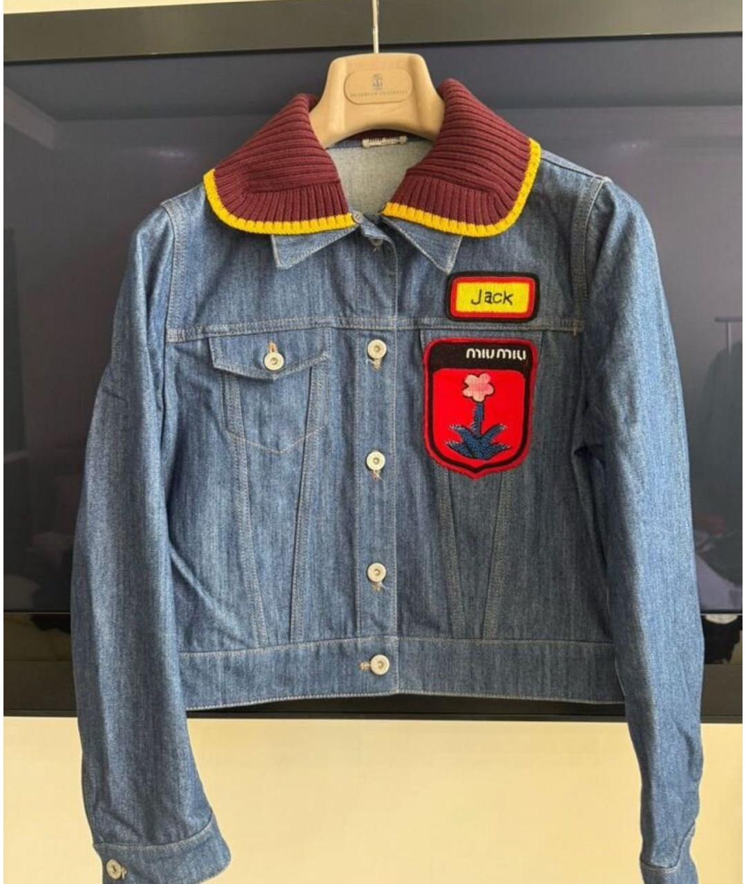 MIU MIU Синий деним жакет/пиджак, фото 7