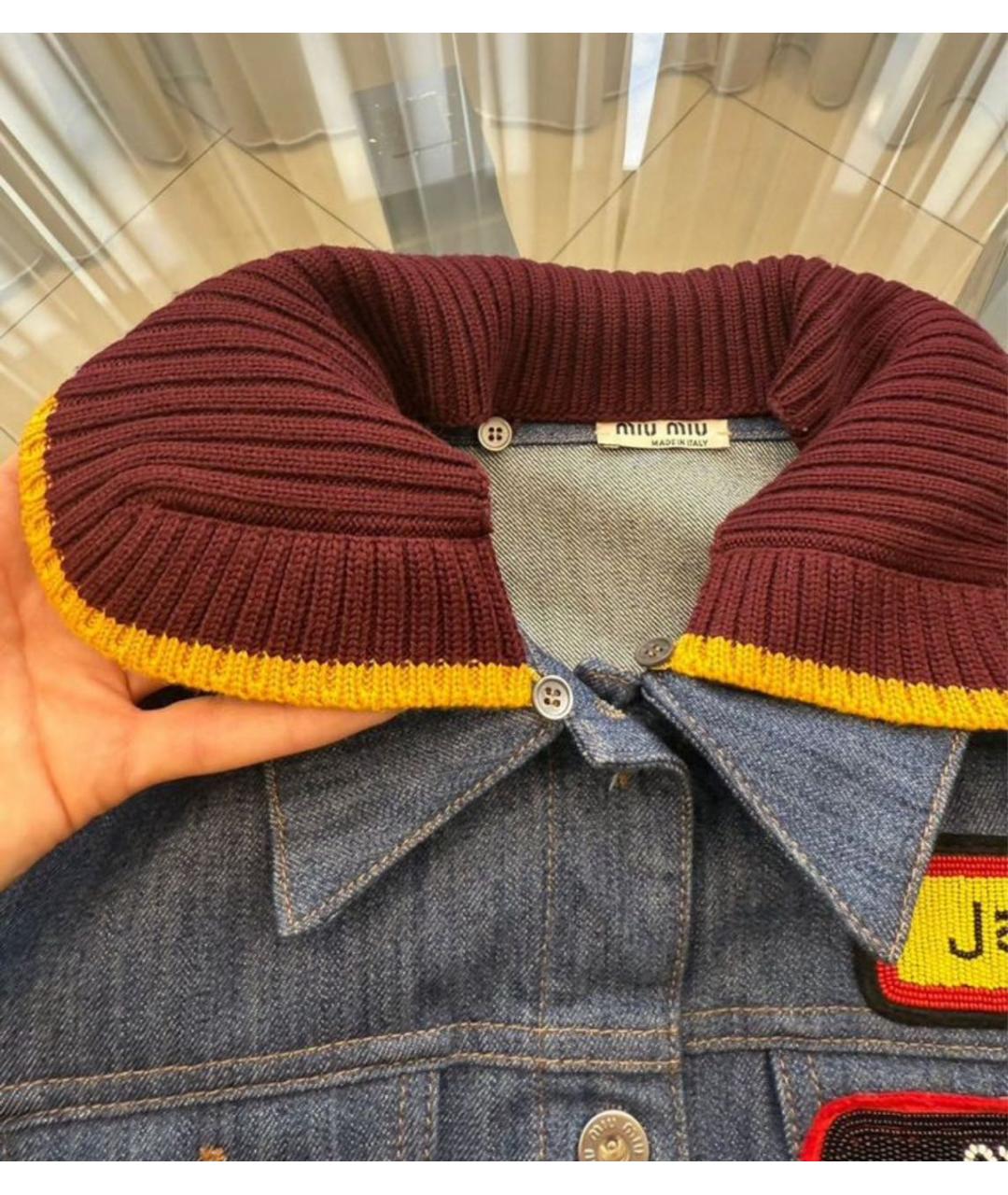 MIU MIU Синий деним жакет/пиджак, фото 5