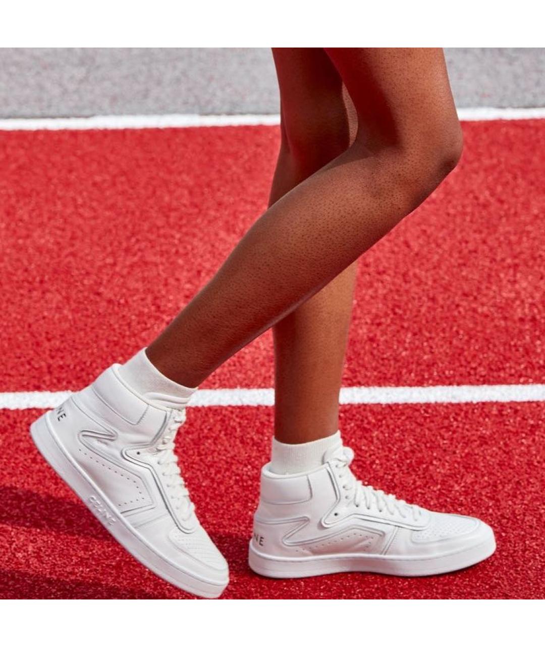 CELINE Белые кожаные кроссовки, фото 2