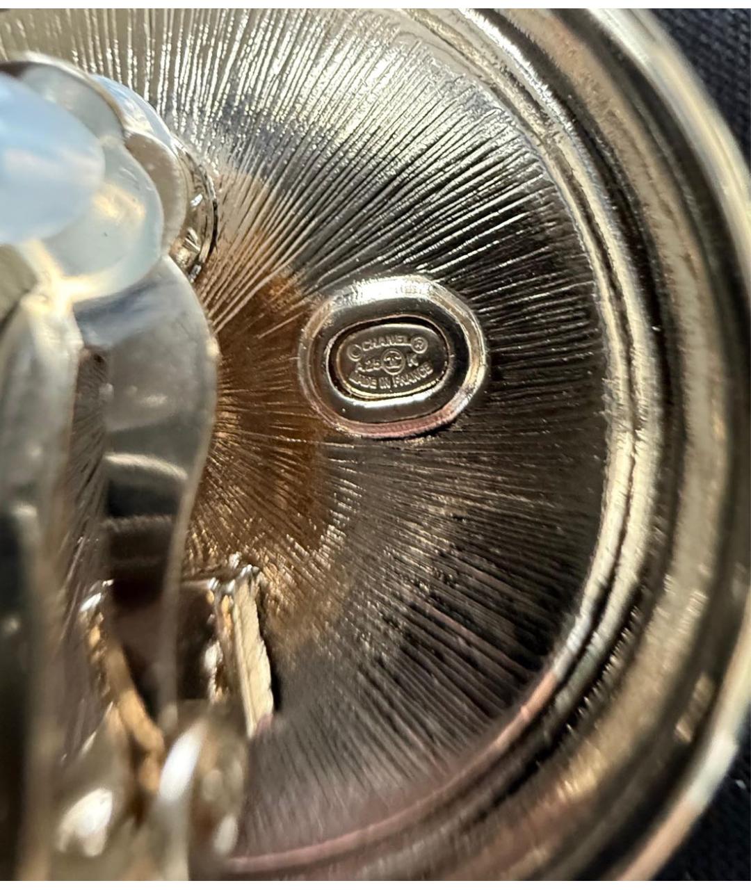 CHANEL Белые металлические клипсы, фото 5