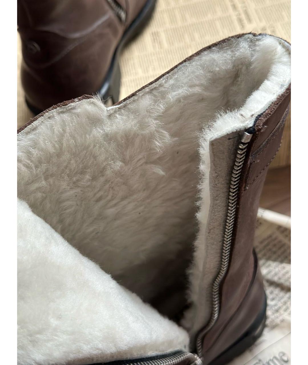 JOHN GALLIANO Коричневые кожаные сапоги, фото 4