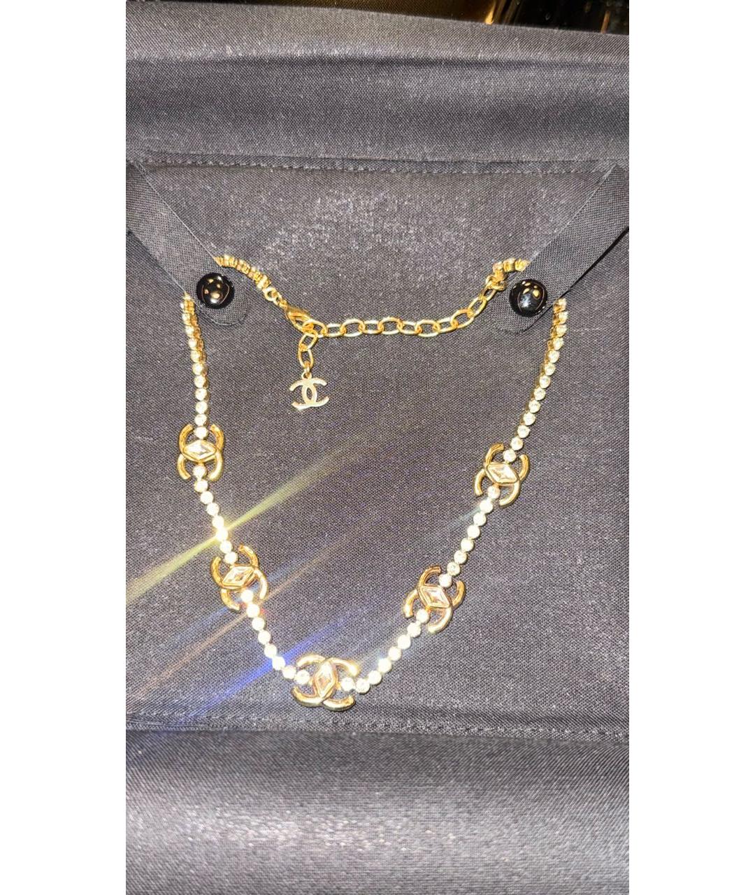 CHANEL Золотое металлическое колье, фото 2