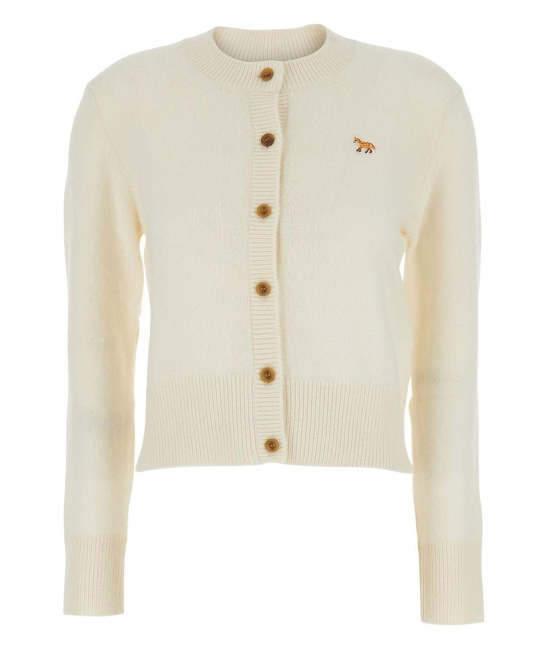 MAISON KITSUNE Бежевый шерстяной кардиган, фото 1