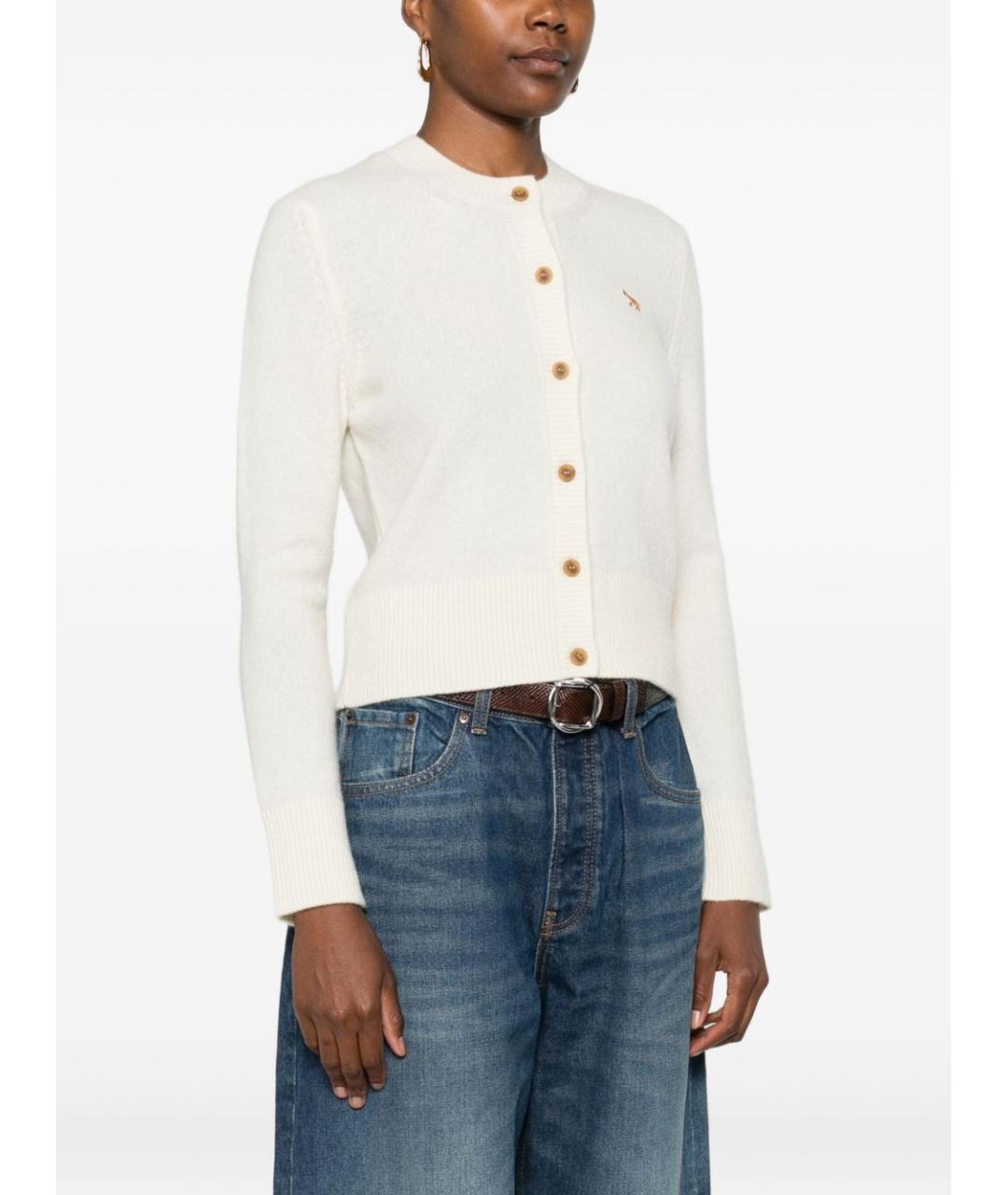 MAISON KITSUNE Бежевый шерстяной кардиган, фото 3