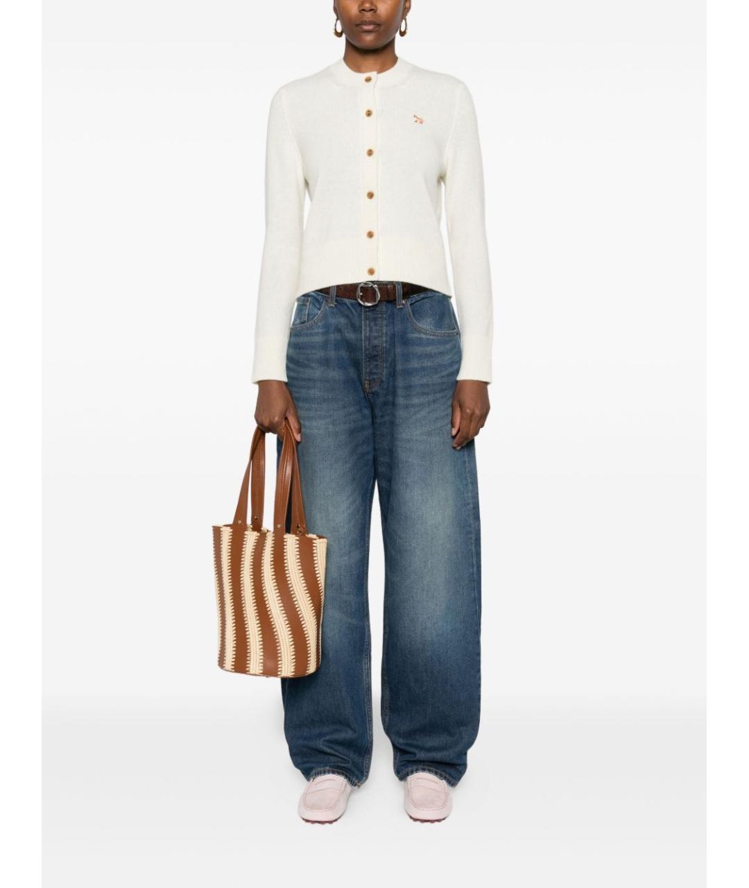 MAISON KITSUNE Бежевый шерстяной кардиган, фото 2