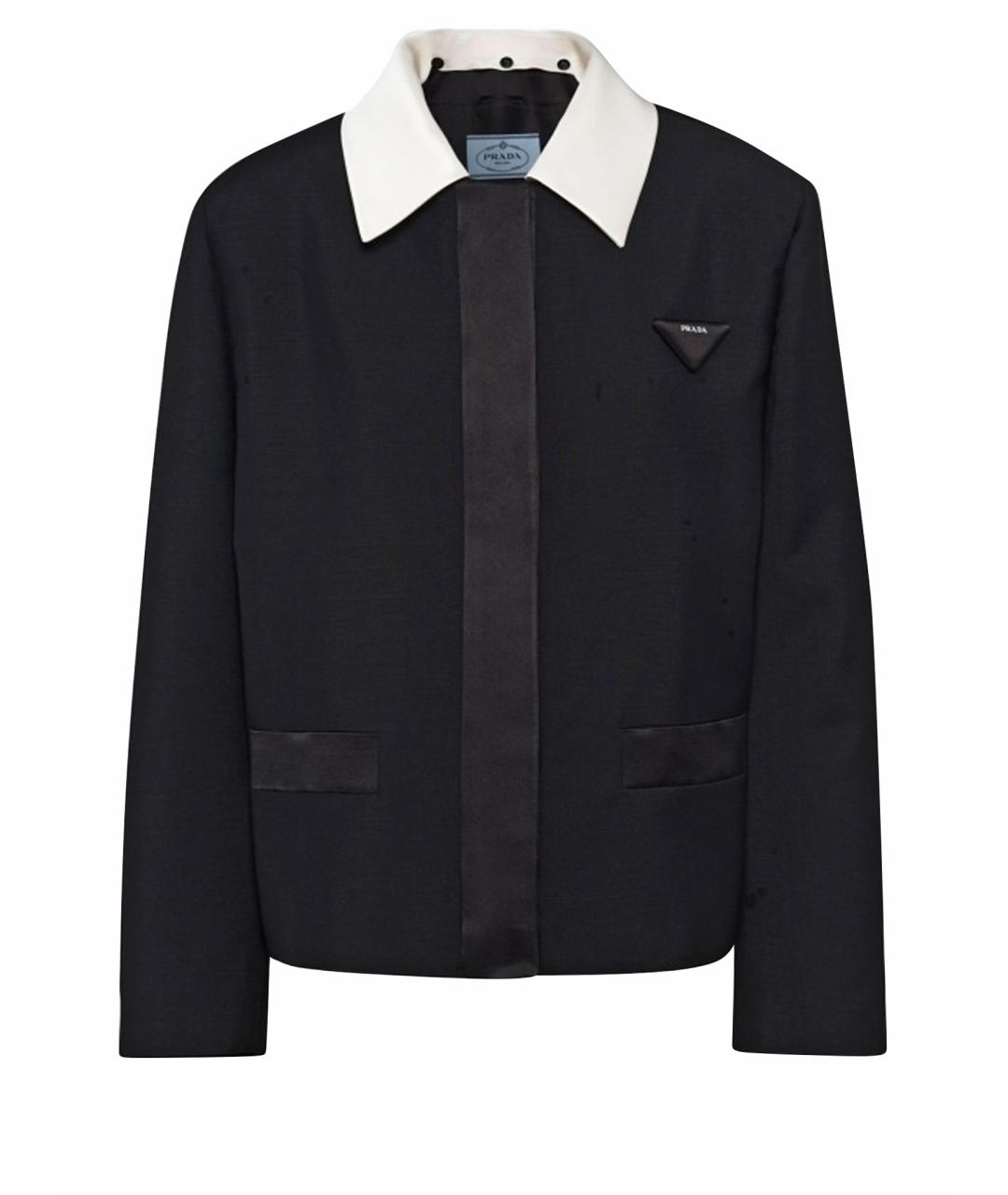 PRADA Черный шерстяной жакет/пиджак, фото 1