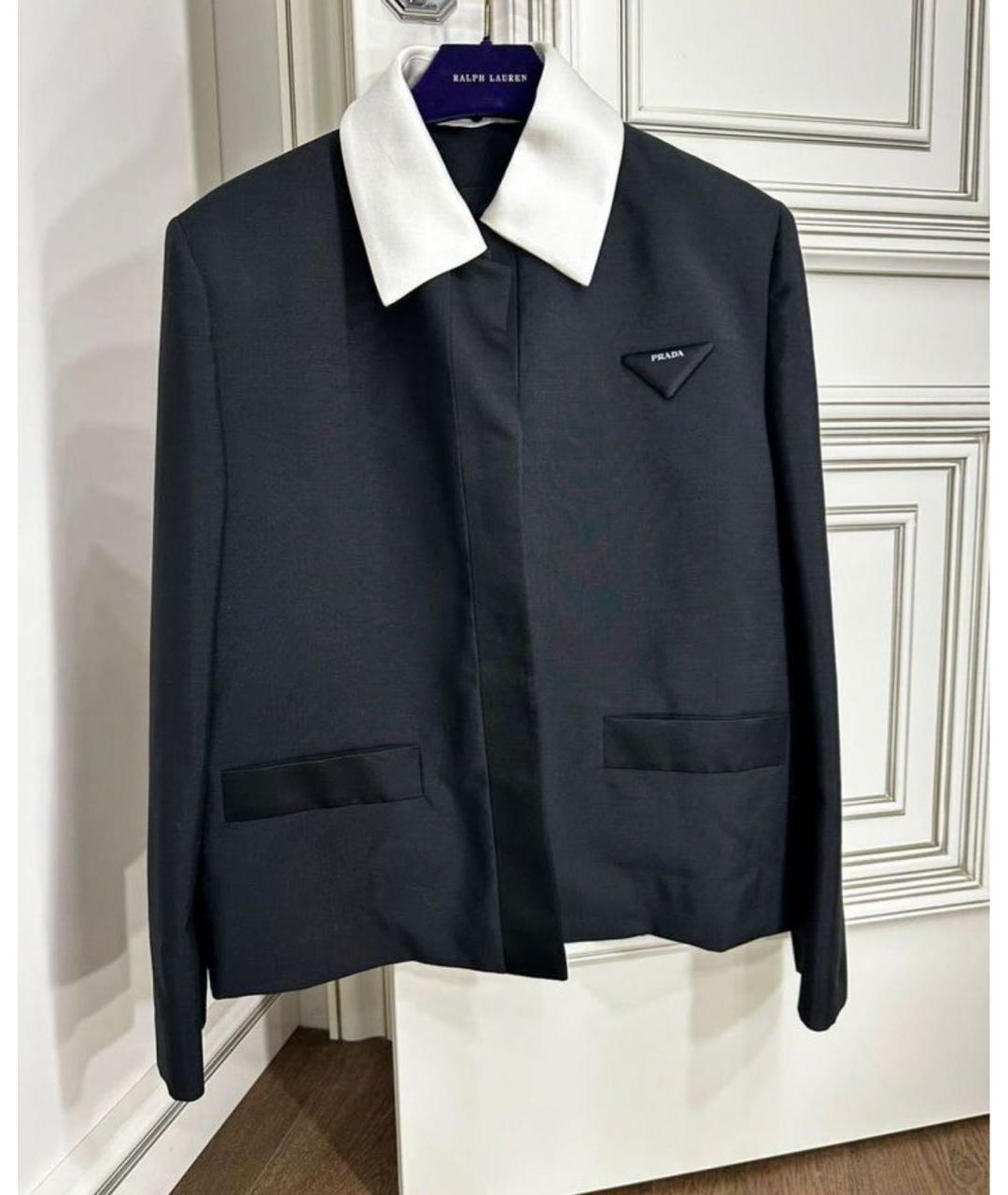 PRADA Черный шерстяной жакет/пиджак, фото 7