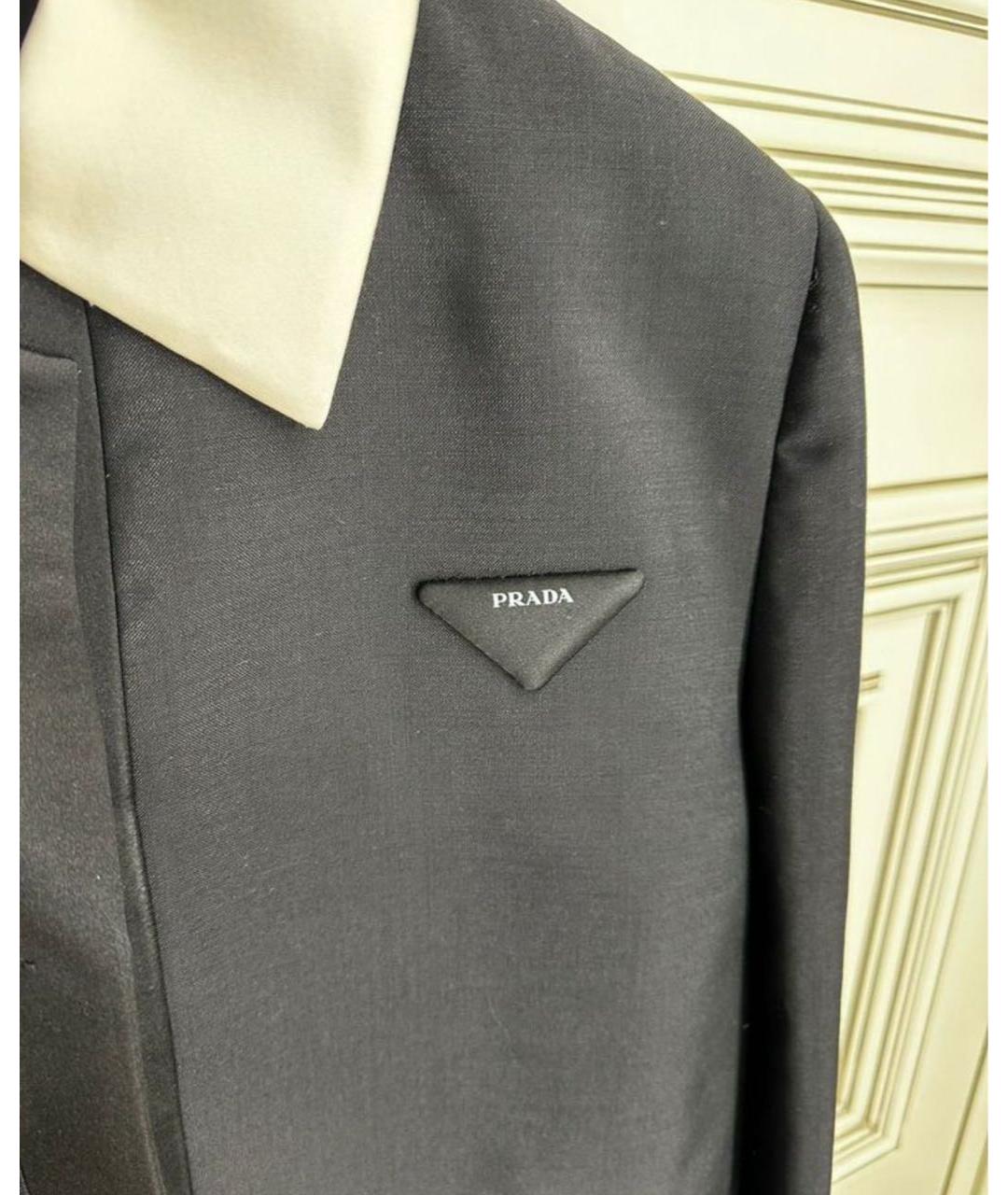 PRADA Черный шерстяной жакет/пиджак, фото 5
