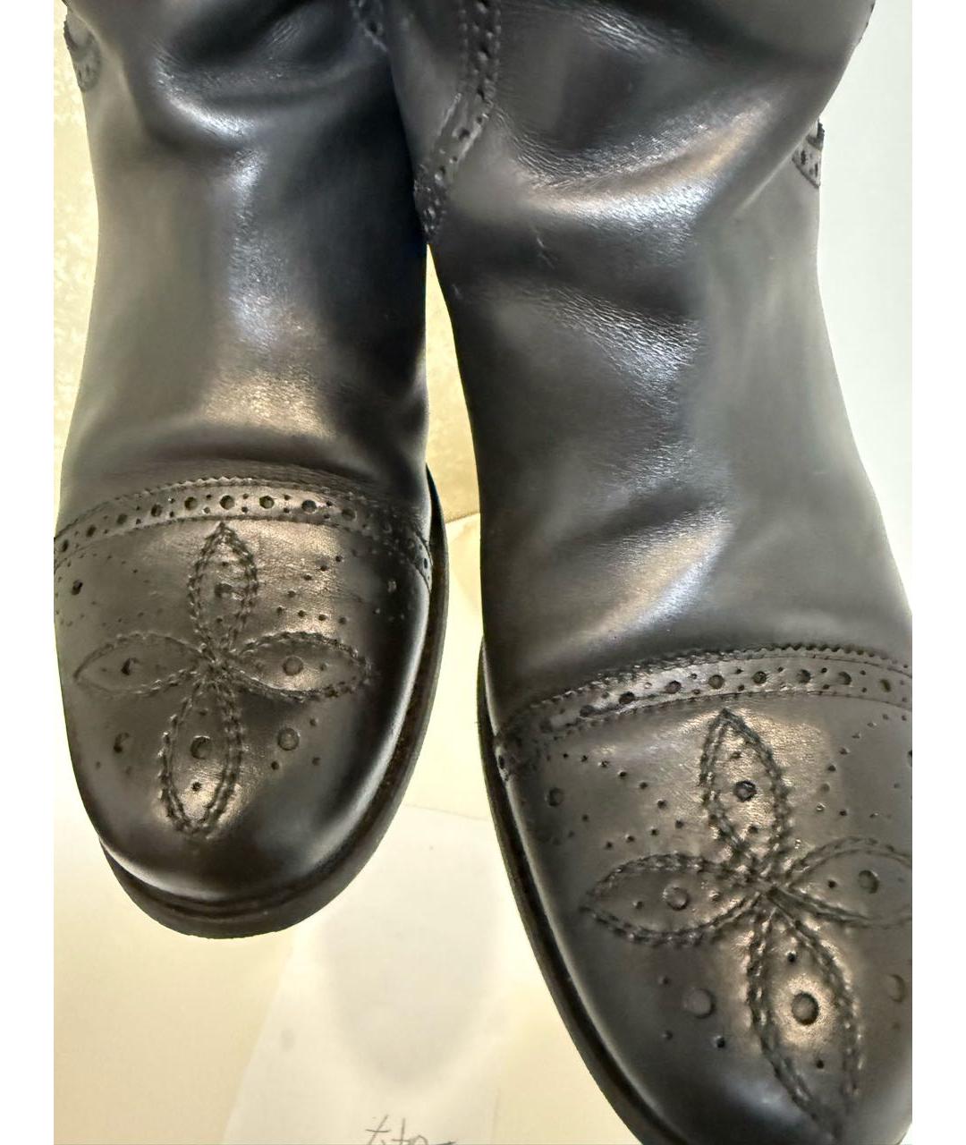 LOUIS VUITTON Черные кожаные сапоги, фото 3