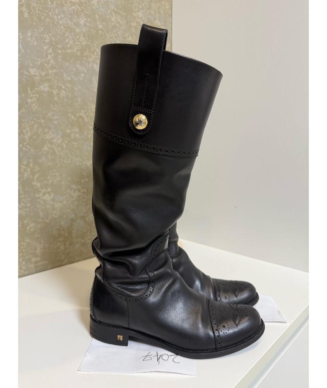 LOUIS VUITTON Черные кожаные сапоги, фото 9