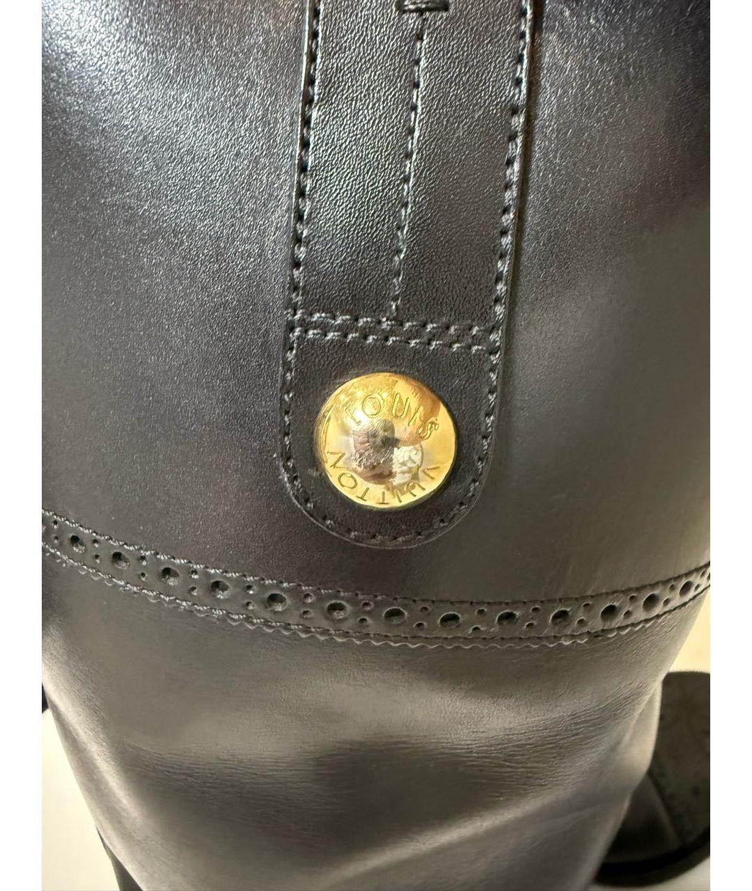 LOUIS VUITTON Черные кожаные сапоги, фото 6