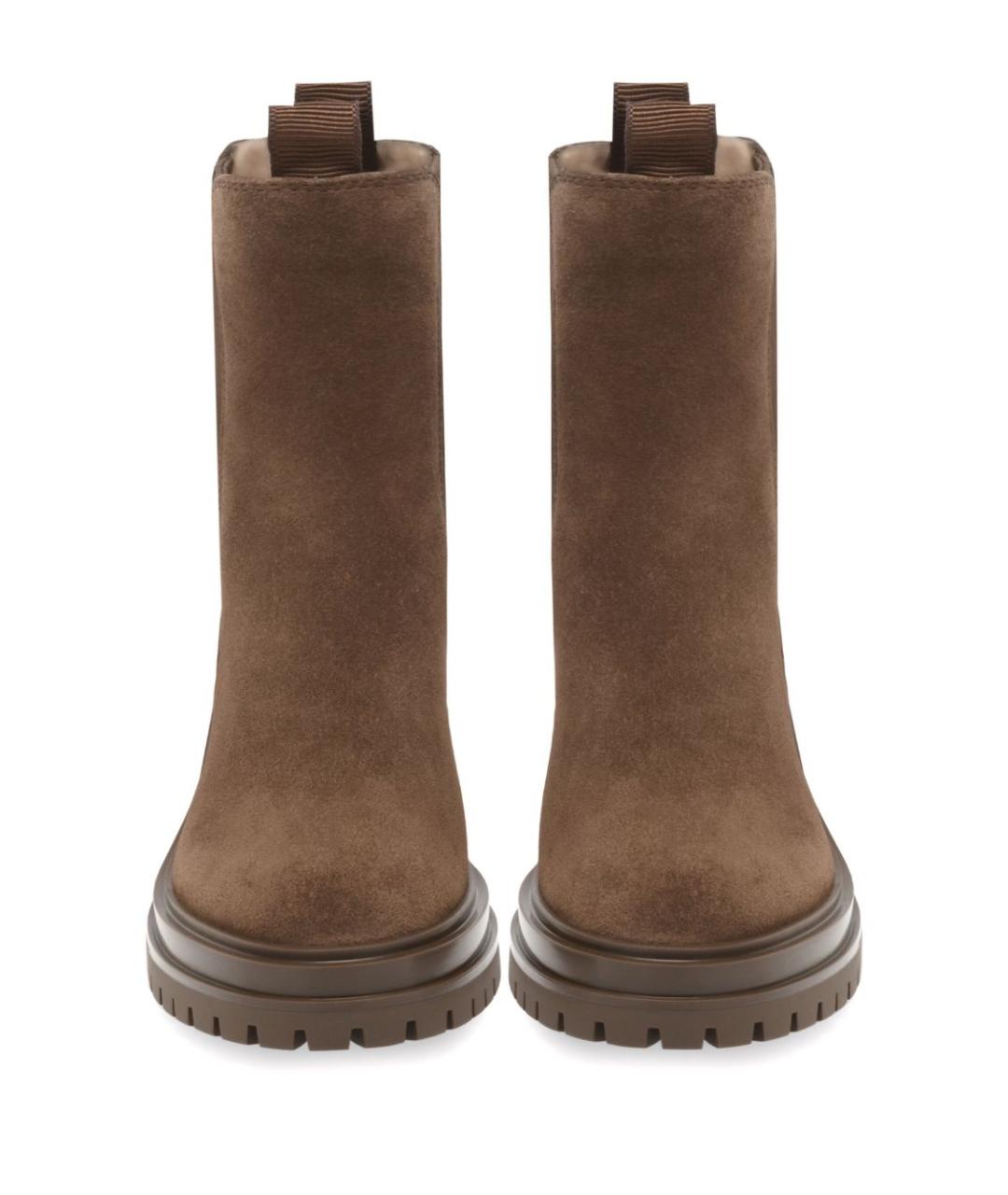 GIANVITO ROSSI Коричневые замшевые сапоги, фото 2