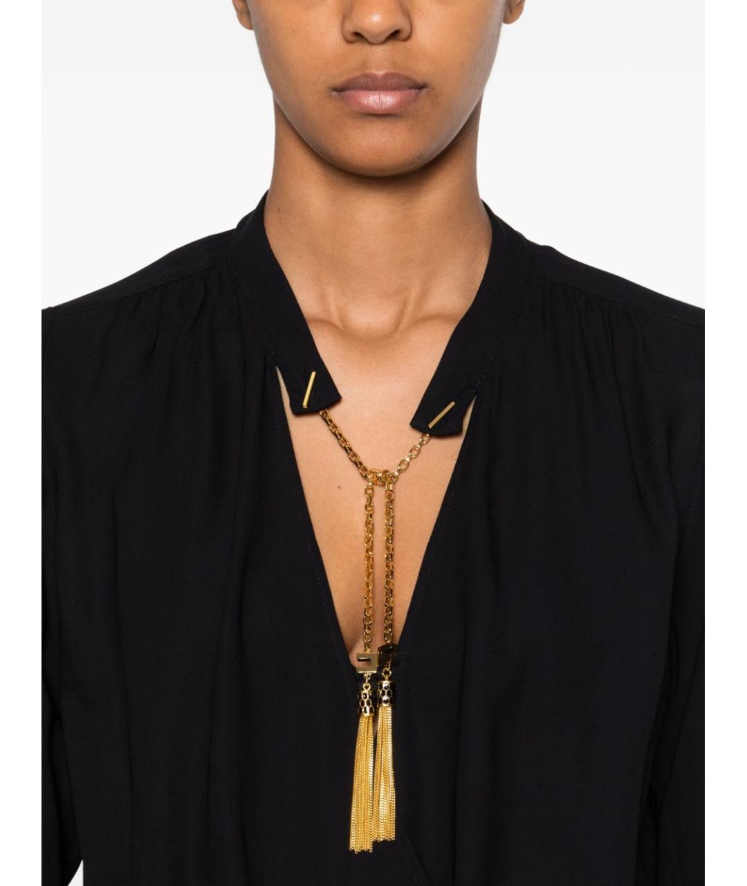 ELISABETTA FRANCHI Черная полиамидовая блузы, фото 2