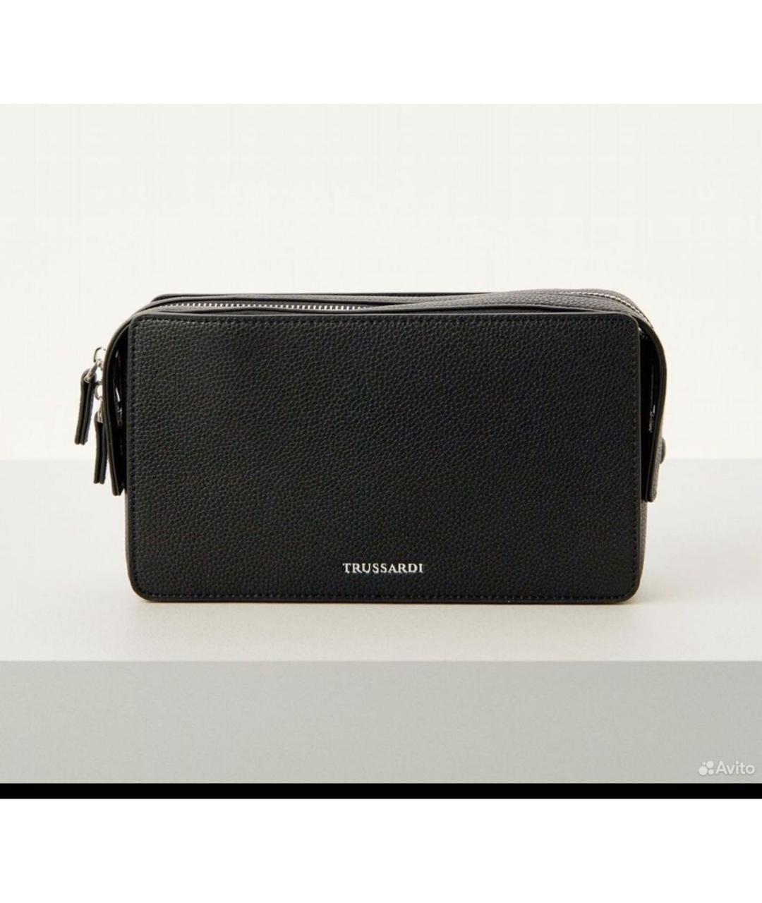 TRUSSARDI Черная сумка через плечо из искусственной кожи, фото 5
