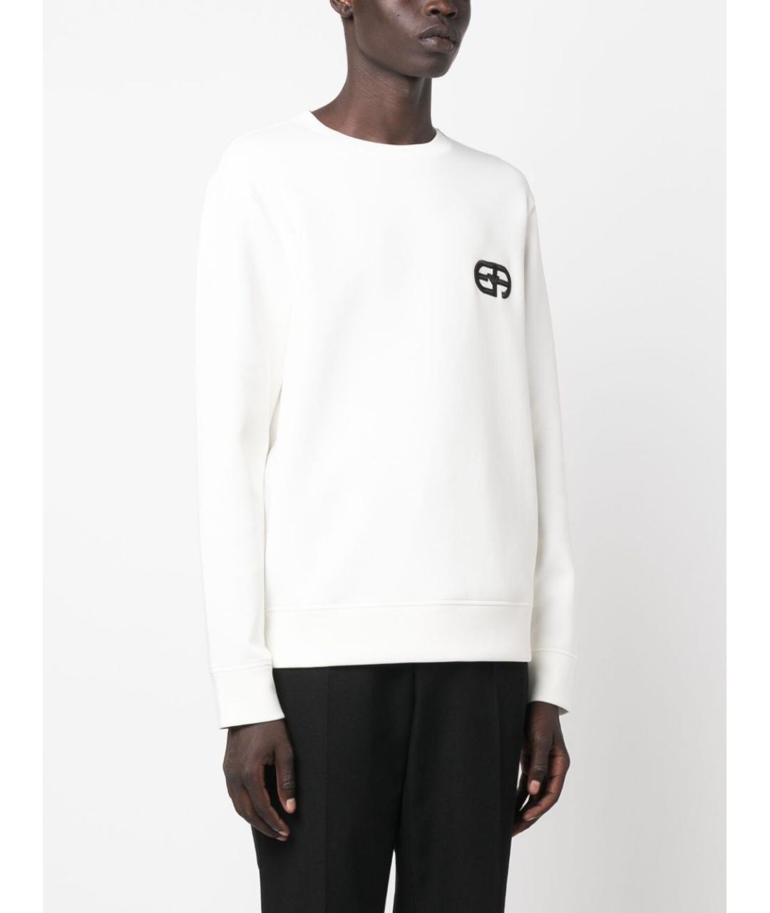 EMPORIO ARMANI Белый хлопковый джемпер / свитер, фото 3