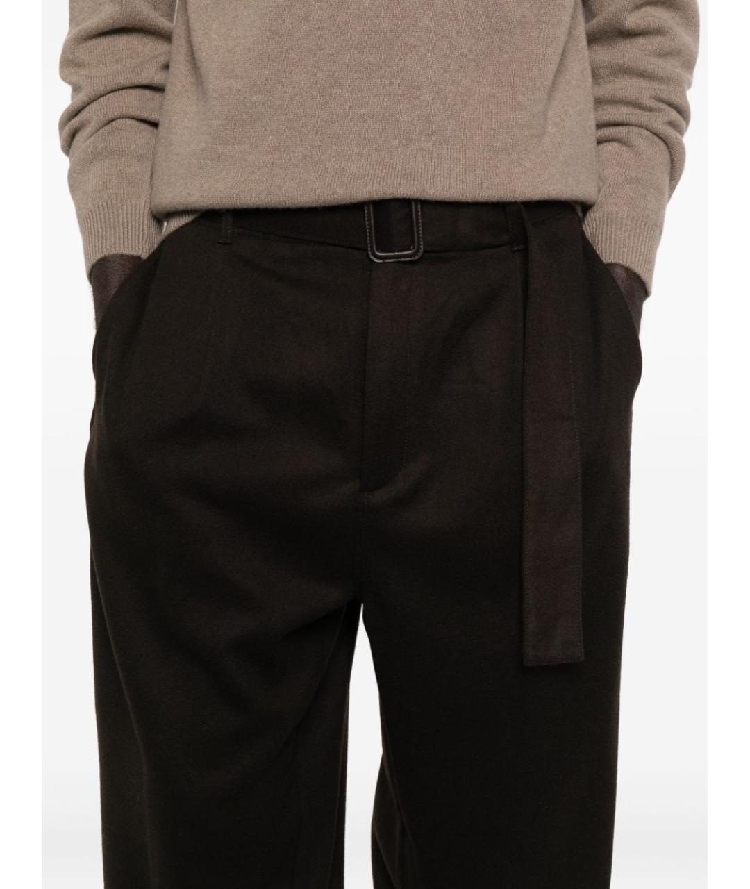 EMPORIO ARMANI Коричневые шерстяные повседневные брюки, фото 5