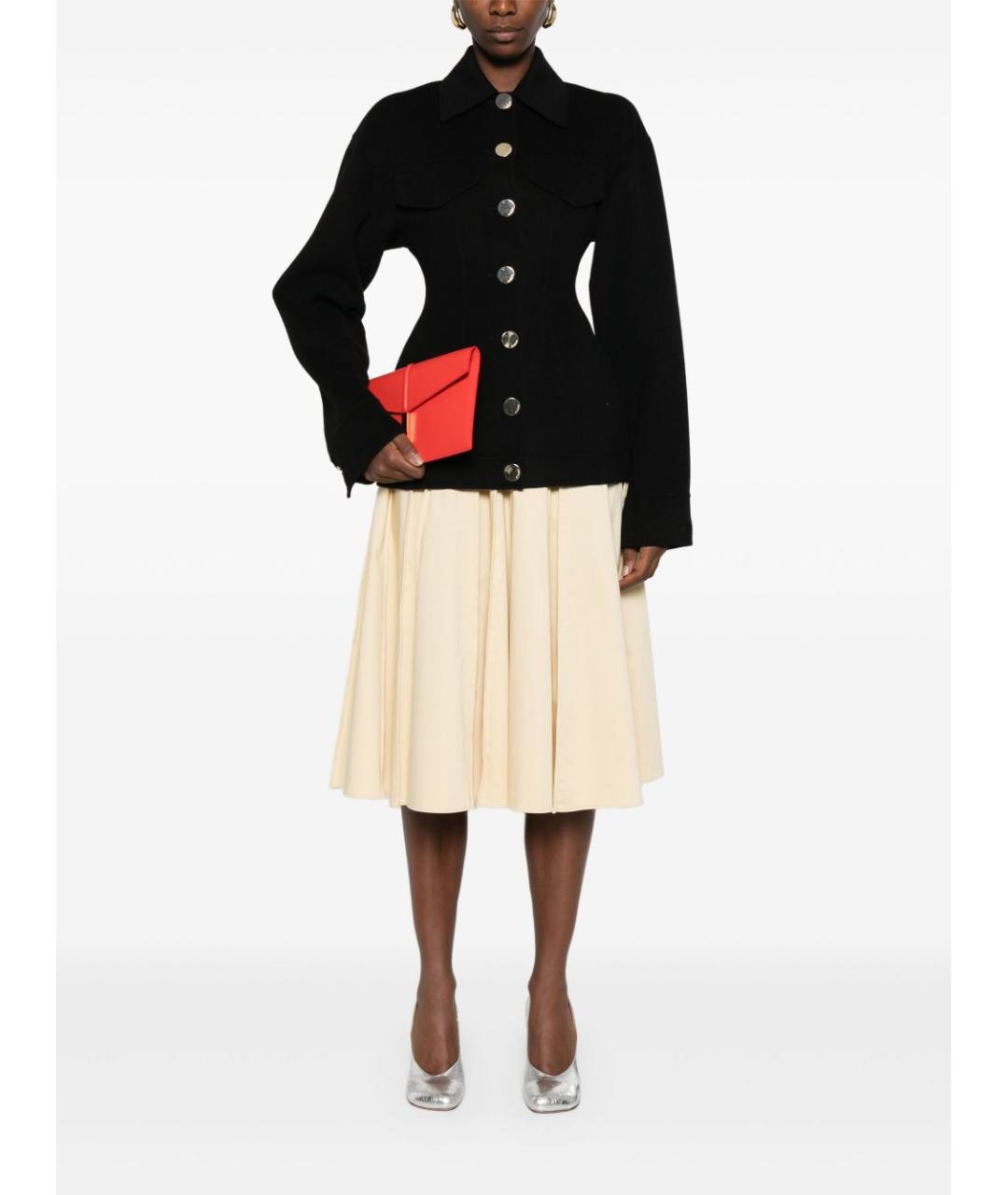 SPORTMAX Черное шерстяное пальто, фото 5