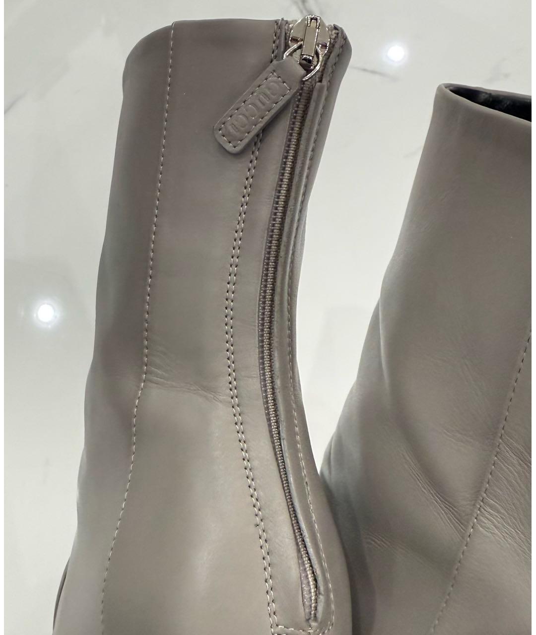 GUCCI Серые кожаные ботильоны, фото 8