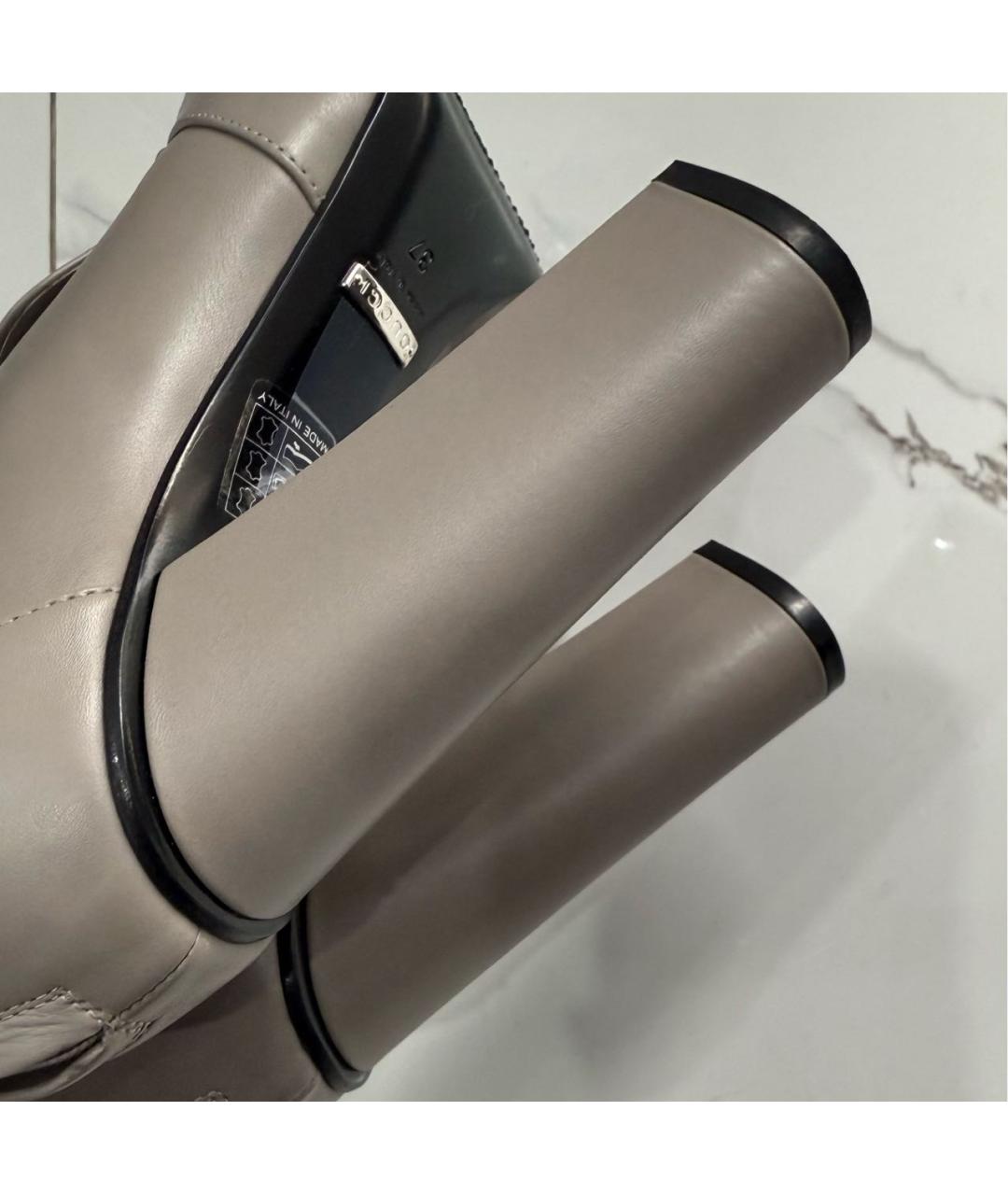 GUCCI Серые кожаные ботильоны, фото 6