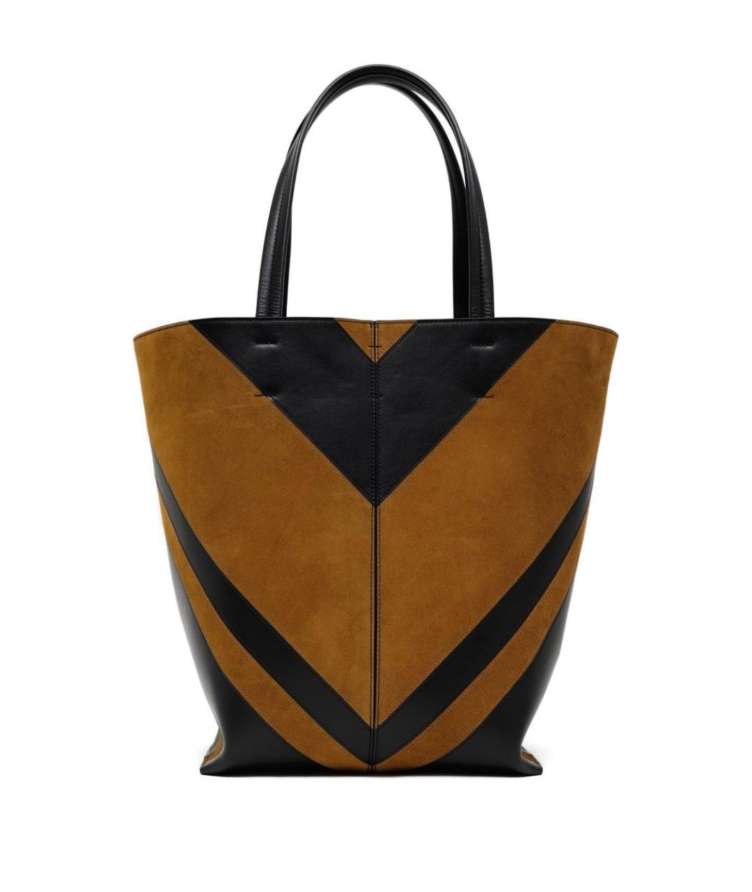 PHOEBE PHILO Черная кожаная сумка тоут, фото 2