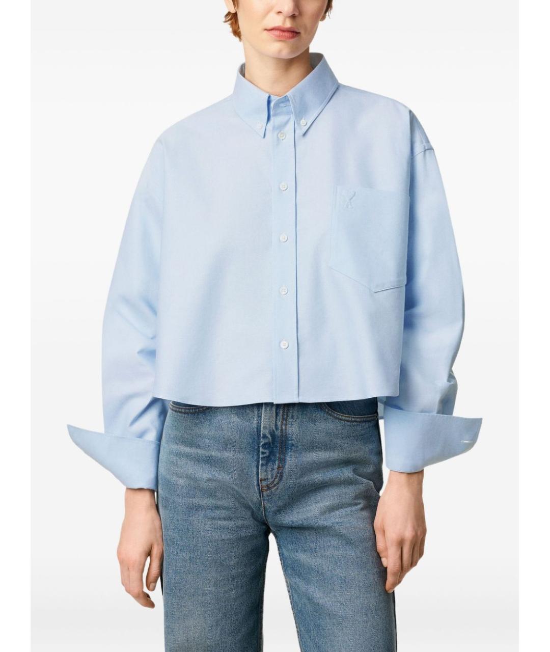 Ami Paris Голубая хлопковая рубашка, фото 2