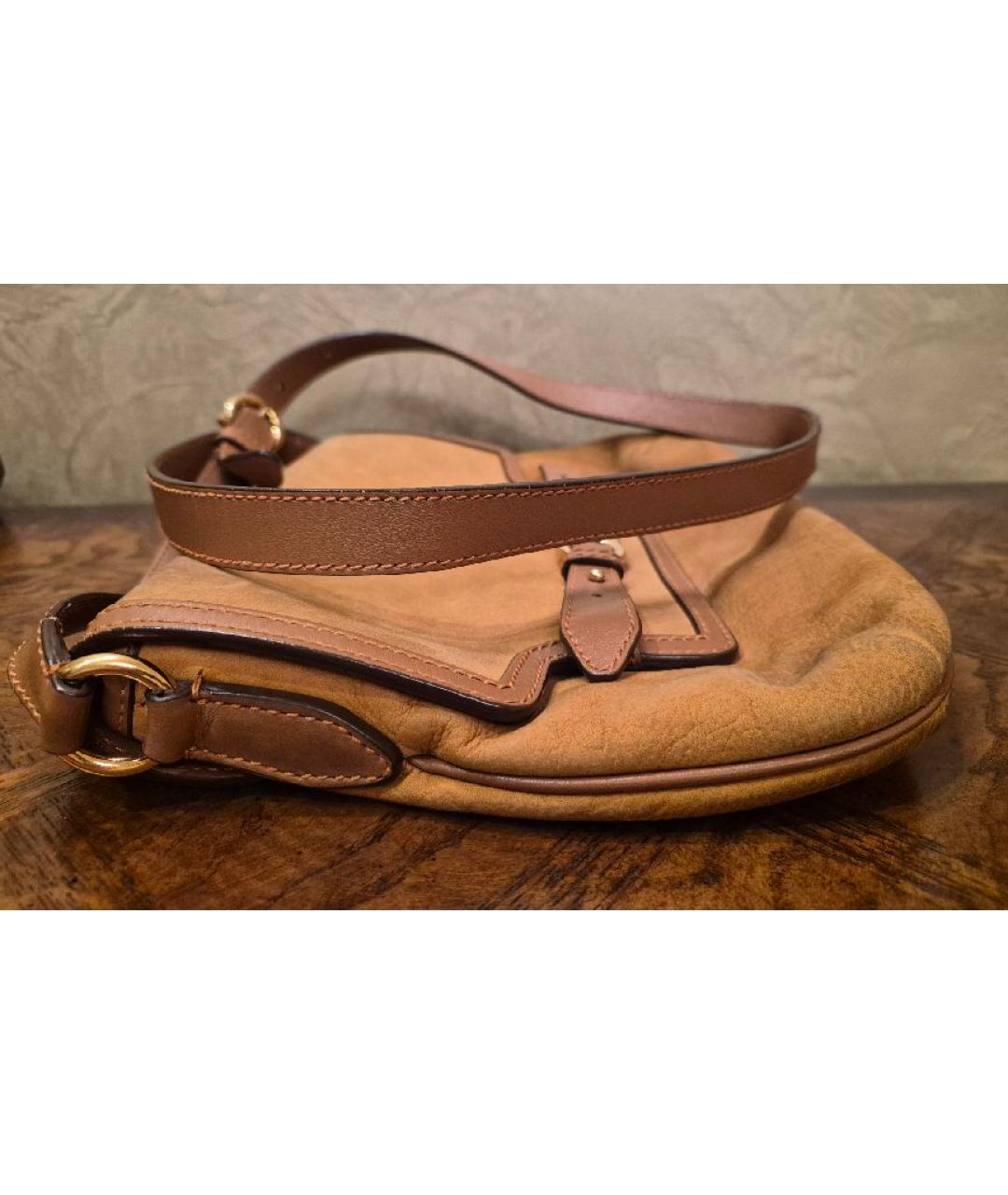 FERRAGAMO Горчичная кожаная сумка через плечо, фото 3