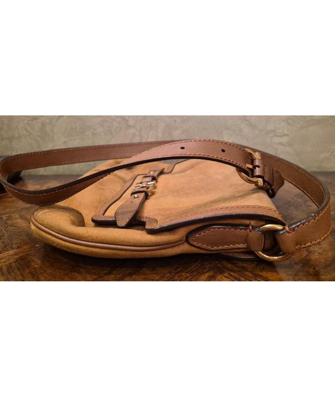 FERRAGAMO Горчичная кожаная сумка через плечо, фото 4