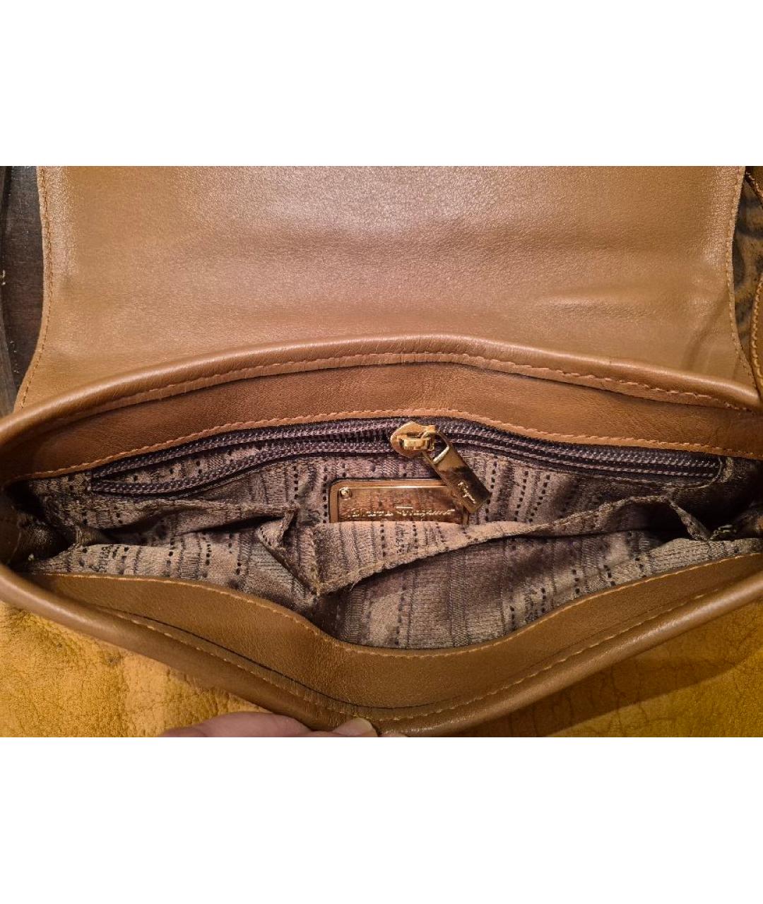 FERRAGAMO Горчичная кожаная сумка через плечо, фото 7