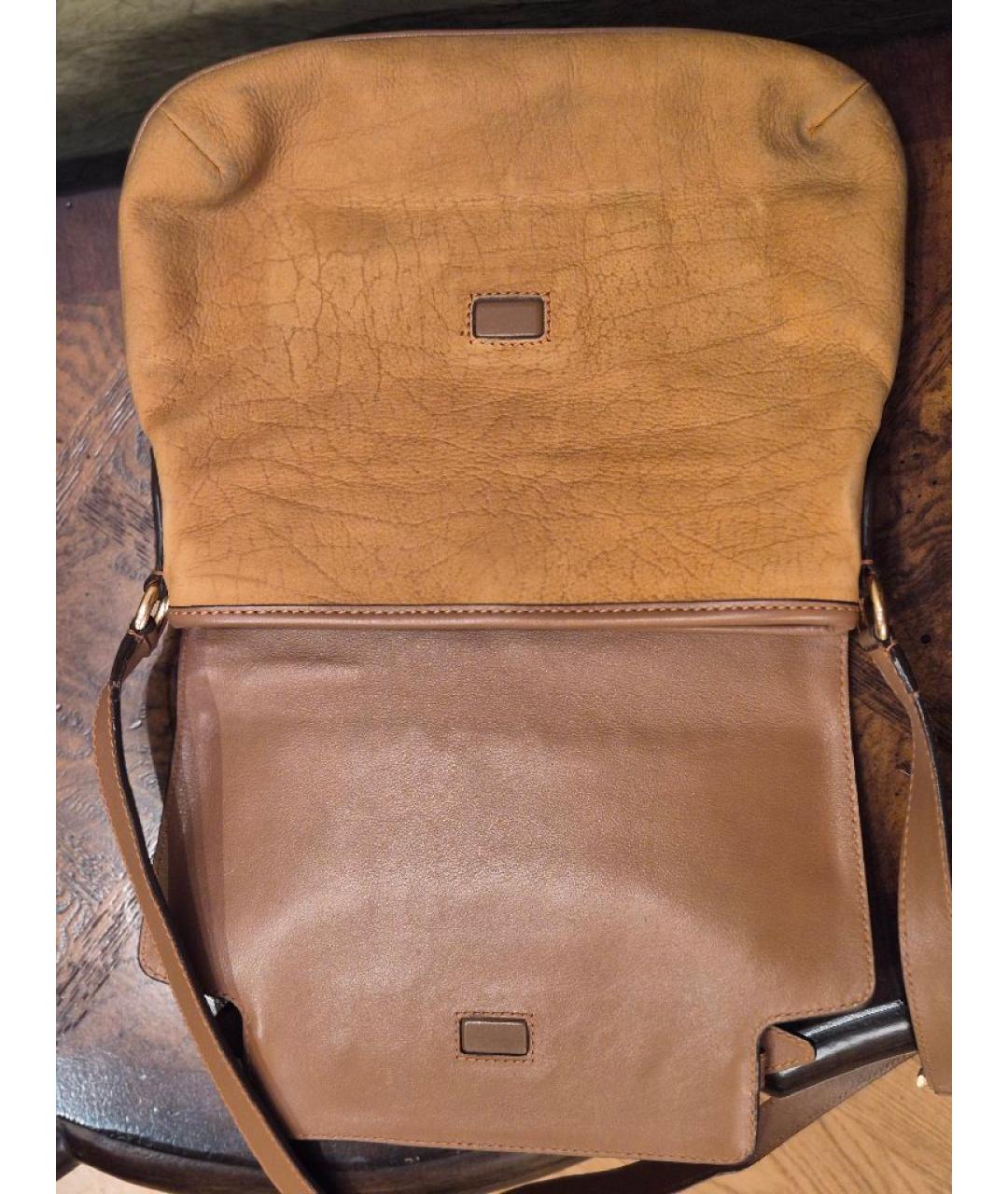 FERRAGAMO Горчичная кожаная сумка через плечо, фото 6