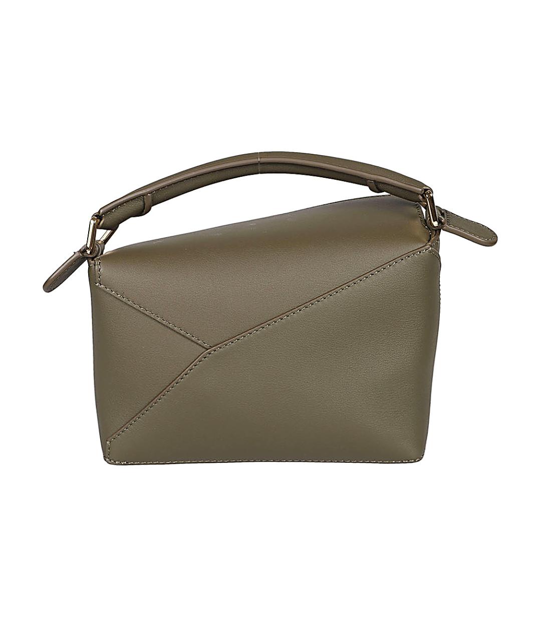 LOEWE Зеленая кожаная сумка с короткими ручками, фото 3