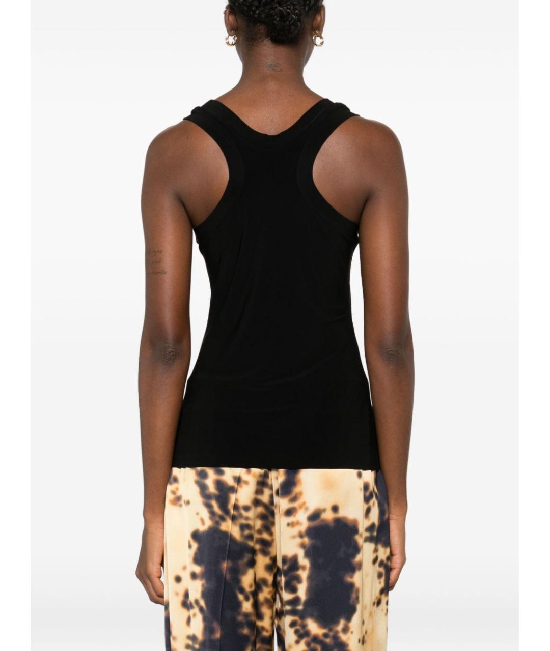 NORMA KAMALI Черная полиэстеровая майка, фото 4