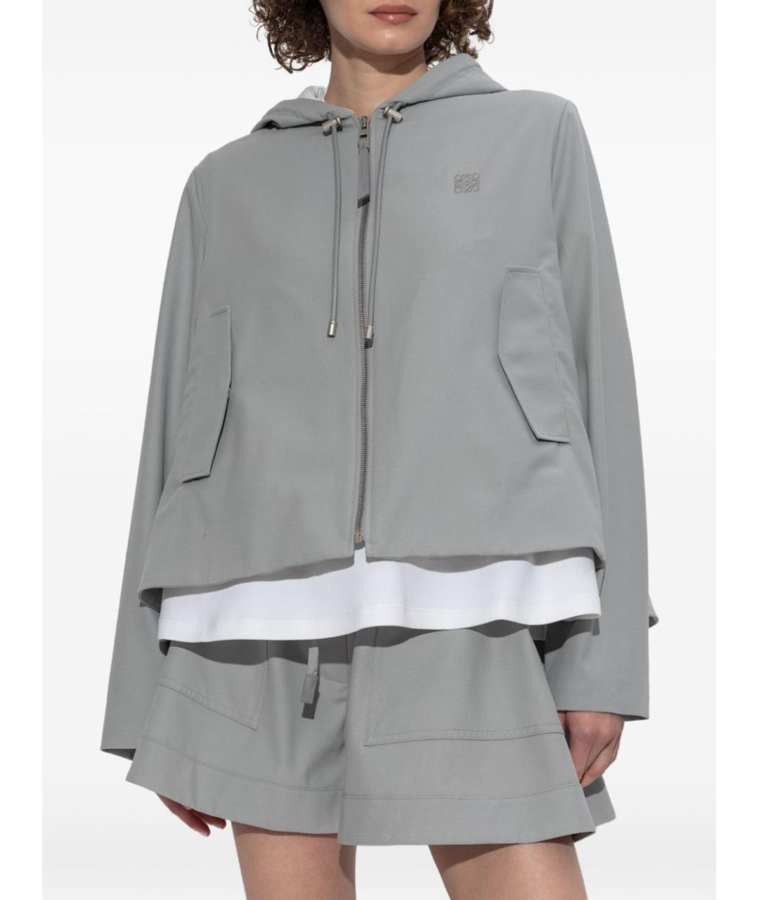 LOEWE Серая хлопковая куртка, фото 2