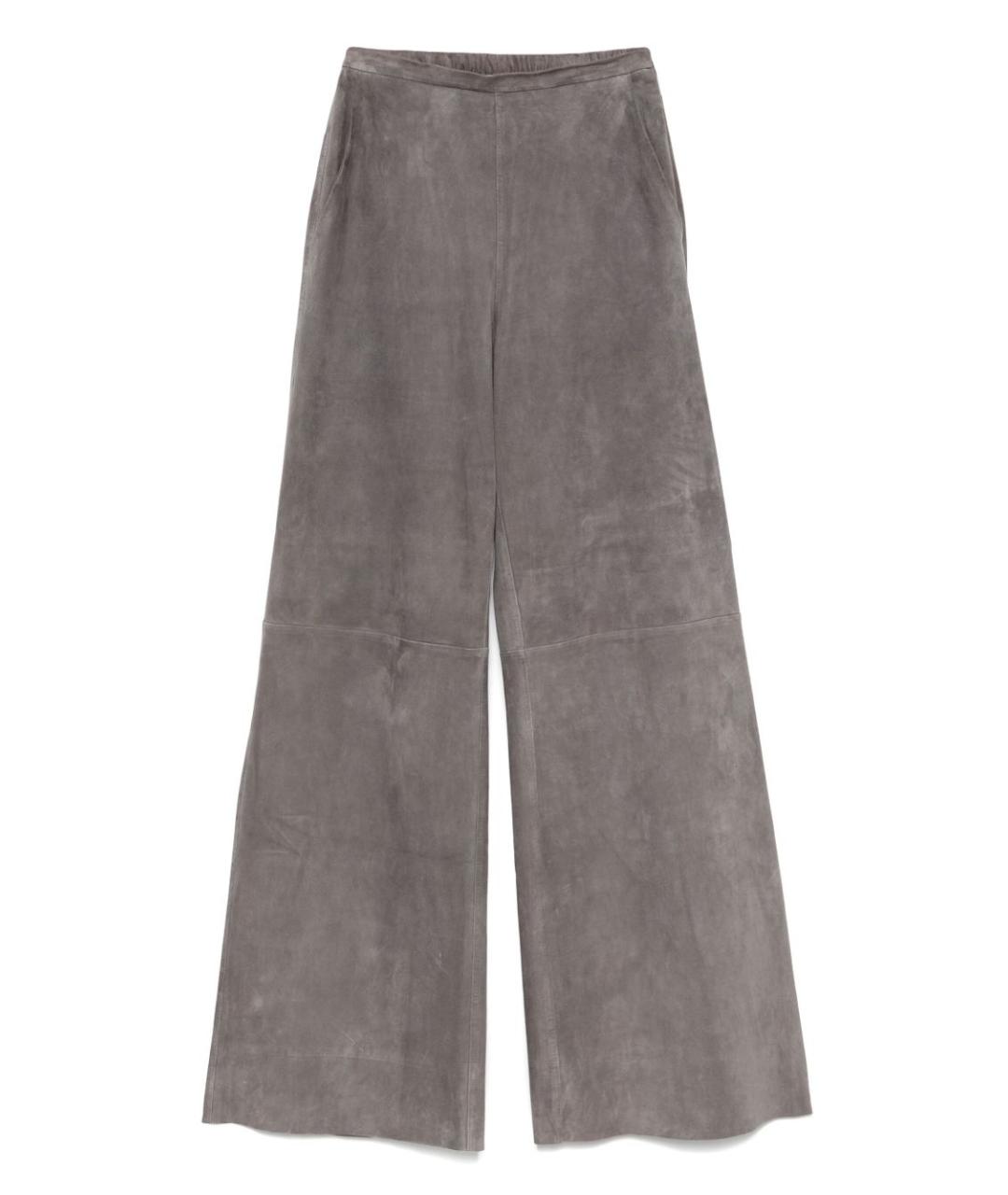 FORTE FORTE Серые полиэстеровые прямые брюки, фото 1