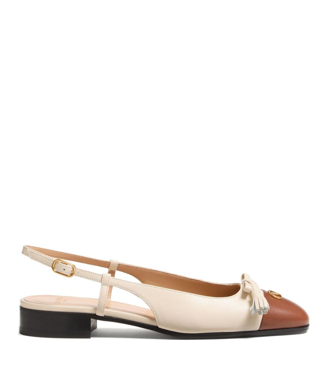 VALENTINO Белые кожаные балетки, фото 1
